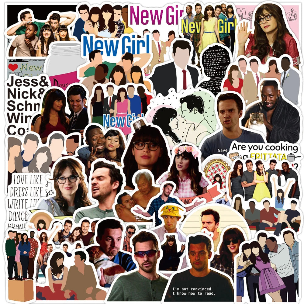 10/30/50PCS TV Show New Girl Sticker Packs