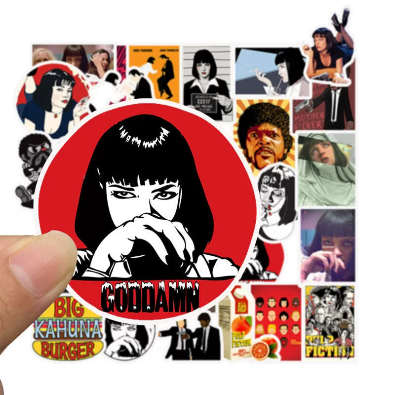 100 Classic Movie Graffiti Stickers Pulp Fiction Godfather and Other Best Selling Notebook Luggage Guitar Stickers