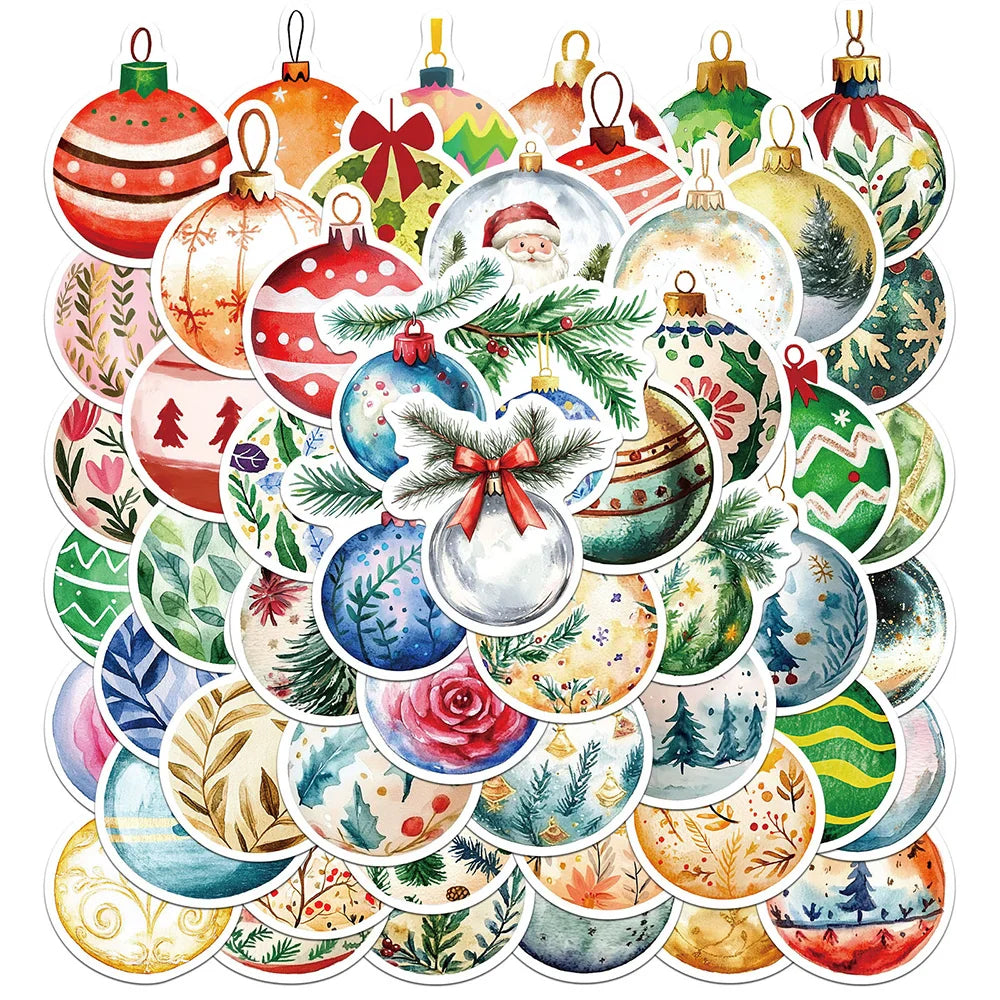 Cartoon Christmas Tree Stickers - 10/30/56pcs for Laptop, Notebook, Suitcase, Phone, Kids Toys