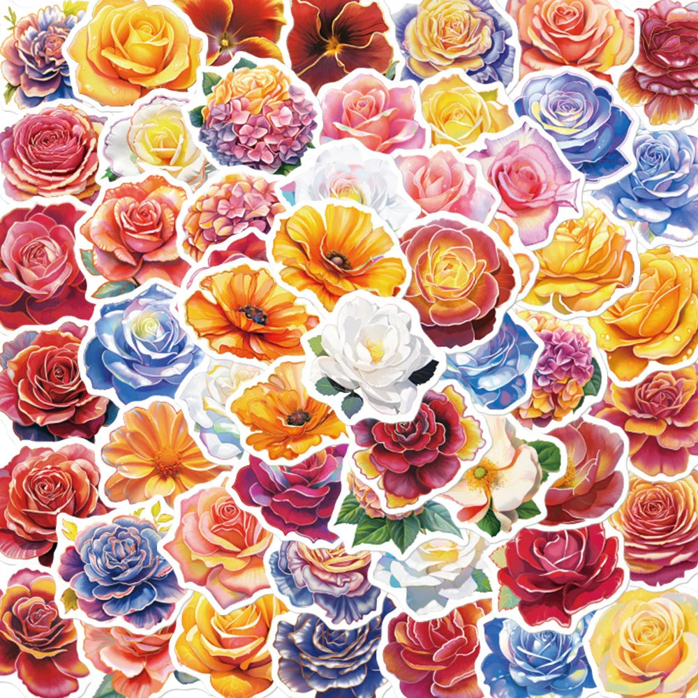 Cartoon Flower Aesthetic Stickers for Scrapbooking and Planners