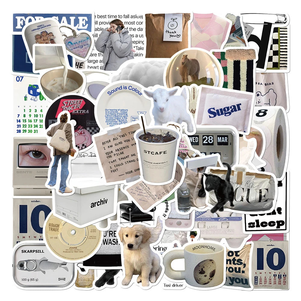 Vintage Cute Stickers Cartoon Decals DIY Laptop Fridge Phone Scrapbook Graffiti 10/30/57pcs