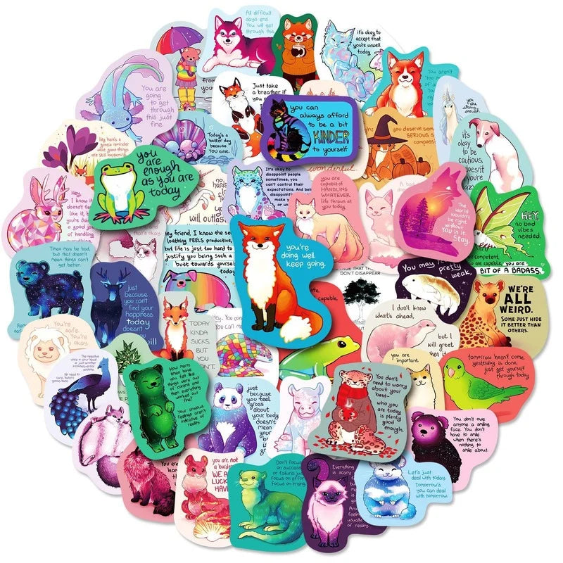 Inspirational Quotes Vinyl Stickers for Planners, Water Bottles, Scrapbooking, Laptops - 10/25/50pcs