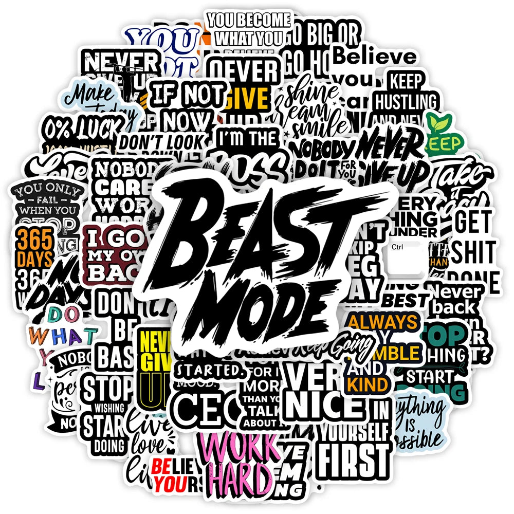 Inspirational Phrases Stickers Positive Mindset Energy DIY Gift Decal for Laptop Phone Scrapbook Bottles Decorative Waterproof