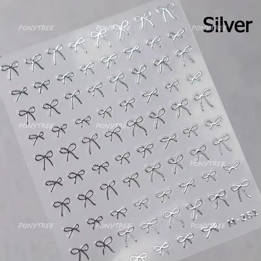 Silk Ribbon Heart Lace Nail Art Stickers Decals