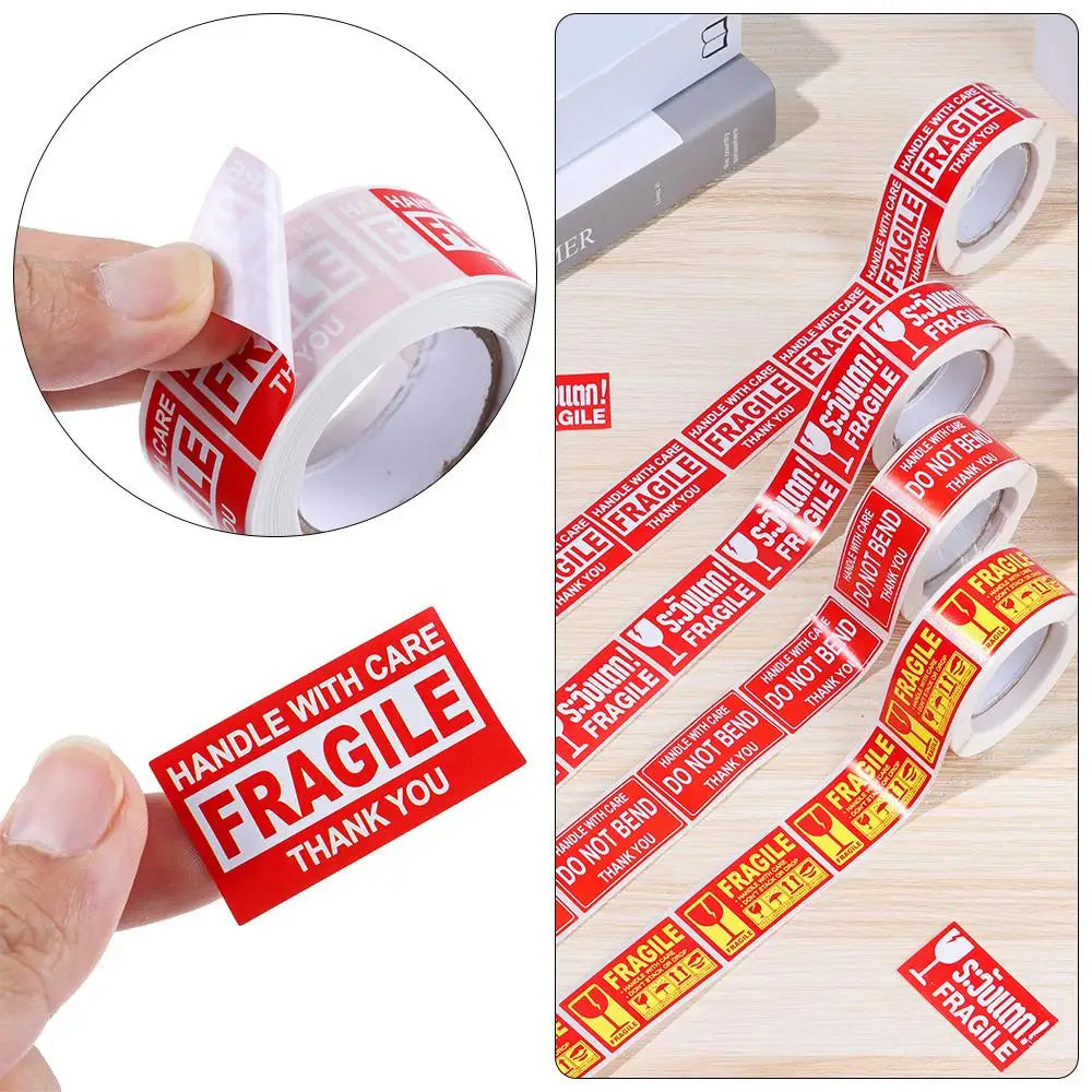 250Pcs/roll Fragile Warning Label Stickers Please Handle With Care Keep Goods Care Shipping Express Adhesive Special Label