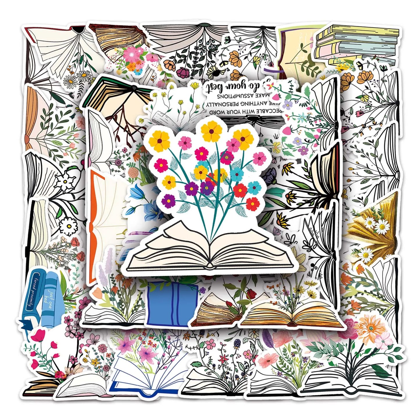 50Pcs Cute Flower Cartoon Waterproof Vinyl Stickers for Skateboard Snowboard