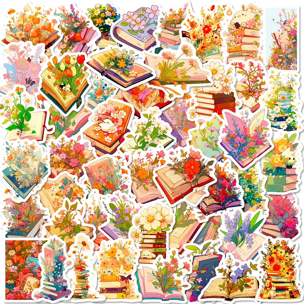 Cute Flower Cartoon Stickers for Laptop, Phone, Suitcase, Diary - 10/30/50pcs