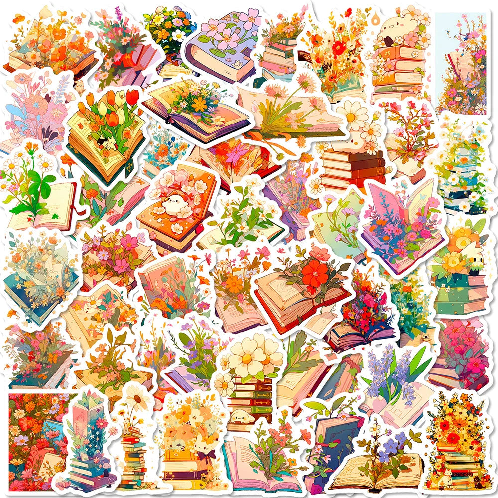 Cute Flower Cartoon Stickers for Laptop, Phone, Suitcase, Diary - 10/30/50pcs