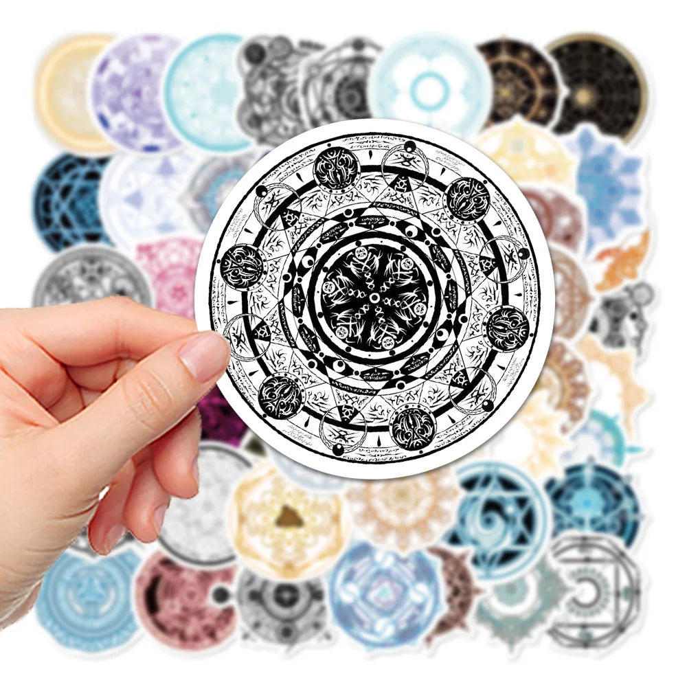 10/50Pcs Anime Magic Circle Stickers Decals For Refrigerator Laptop Skateboard Luggage Phone Stickers Kids Party Toy