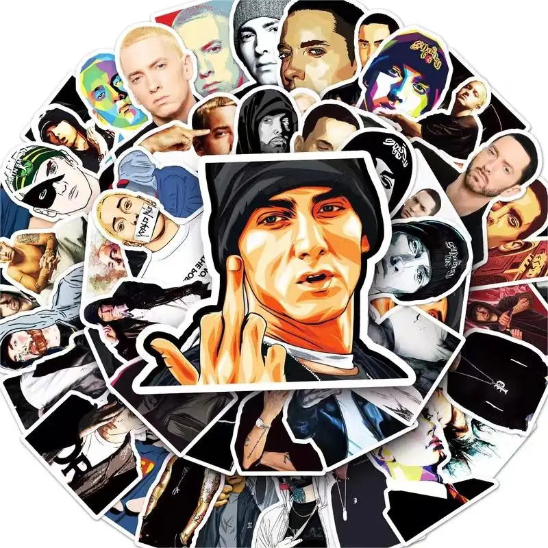 Cool White Detroit Rapper Eminem Hip Hop Sticker Packs