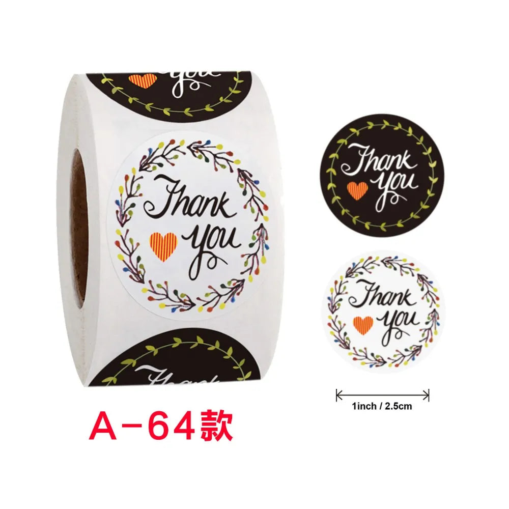 50-500pcs Flowers Round Thank You Sticker Scrapbook Envelope Seal Sticker Gift Decoration Stationery Label Sticker Wedding Party