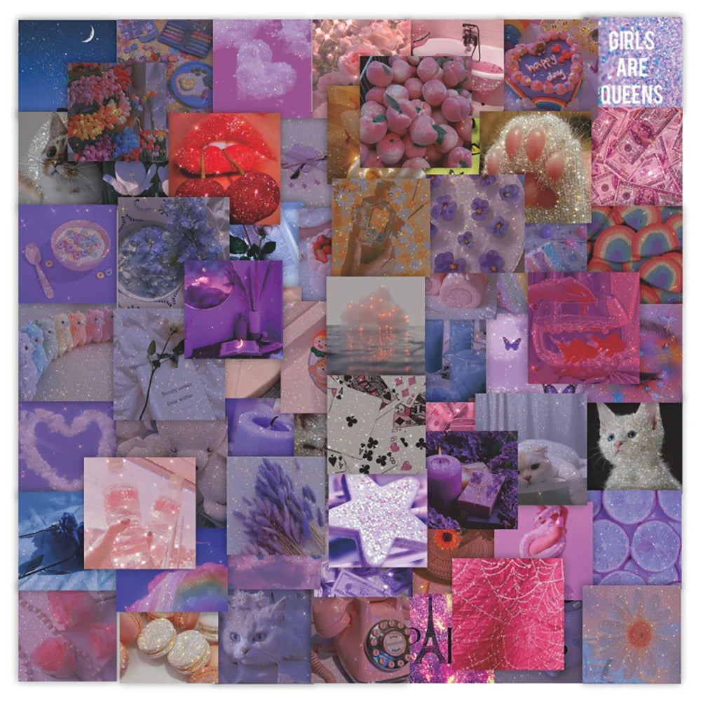 Retro Aesthetic Girl Stickers Y2K Graffiti Decals DIY Skateboard Helmet Kids Toy