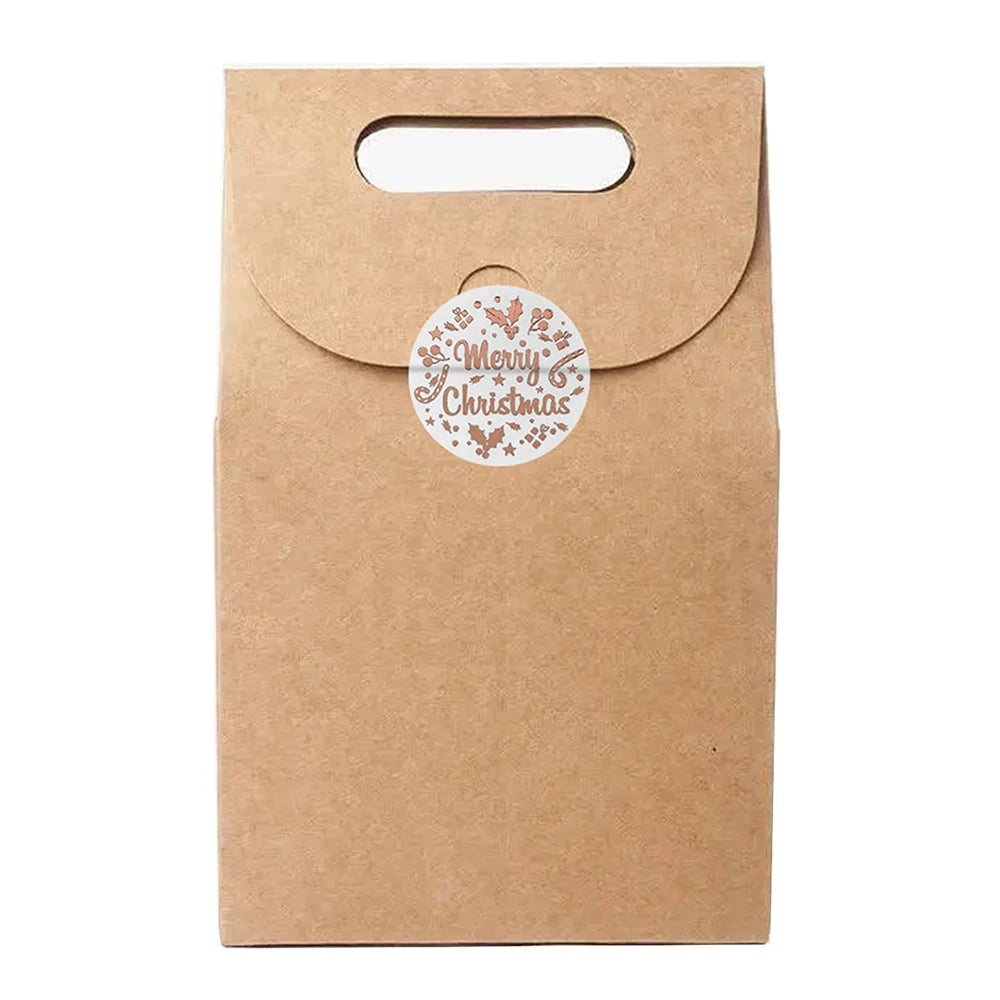 100-500pcs Rose Gold Merry Christmas Stickers Self-adhesive Holiday Stickers For Christmas Decor Wedding Party Cards Label