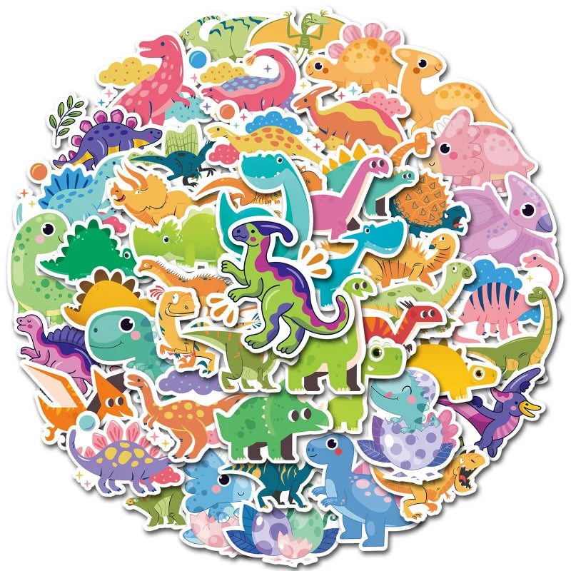 Cute Dinosaur Stickers Waterproof Decals for Kids Scrapbook Party