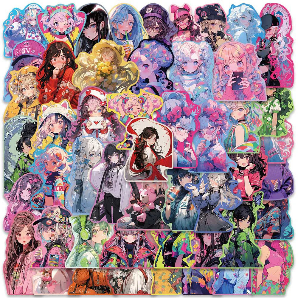 Kawaii Anime Girl Stickers Decals for Laptop, Phone, Suitcase, Fridge, Diary - 10/30/50pcs