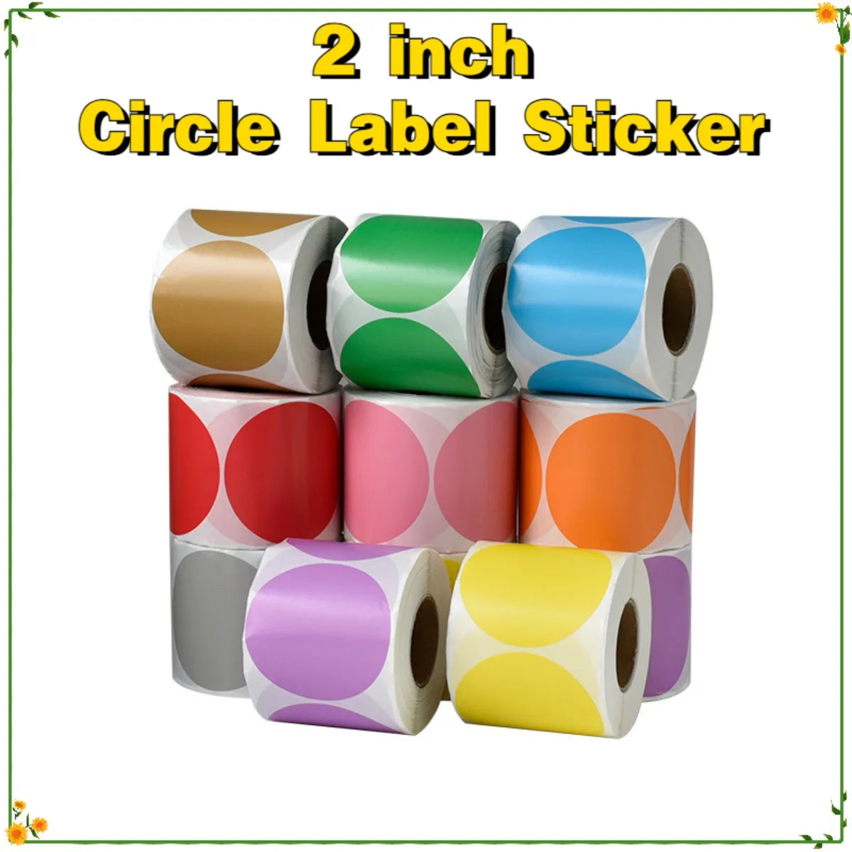 2" Round Direct Thermal Stickers - 600 Labels/Roll