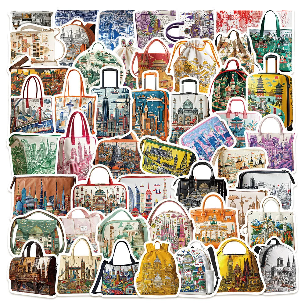 10/50pcs Funny World Famous City Landmark Pattern Backpacks Stickers Travel Luggage Scenery Decals DIY Suitcase Bike Car Sticker
