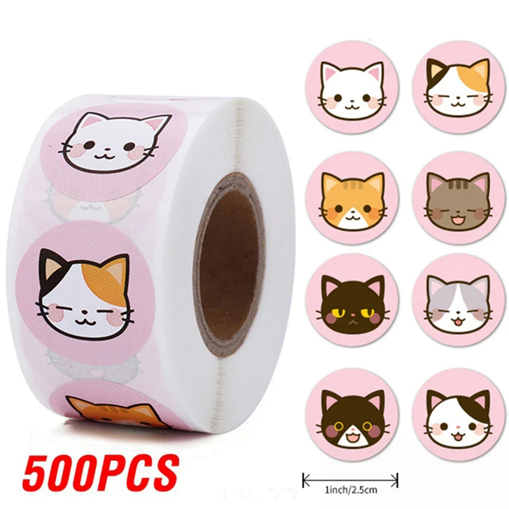 Cartoon Cat Stickers: School Rewards & Classroom Decor
