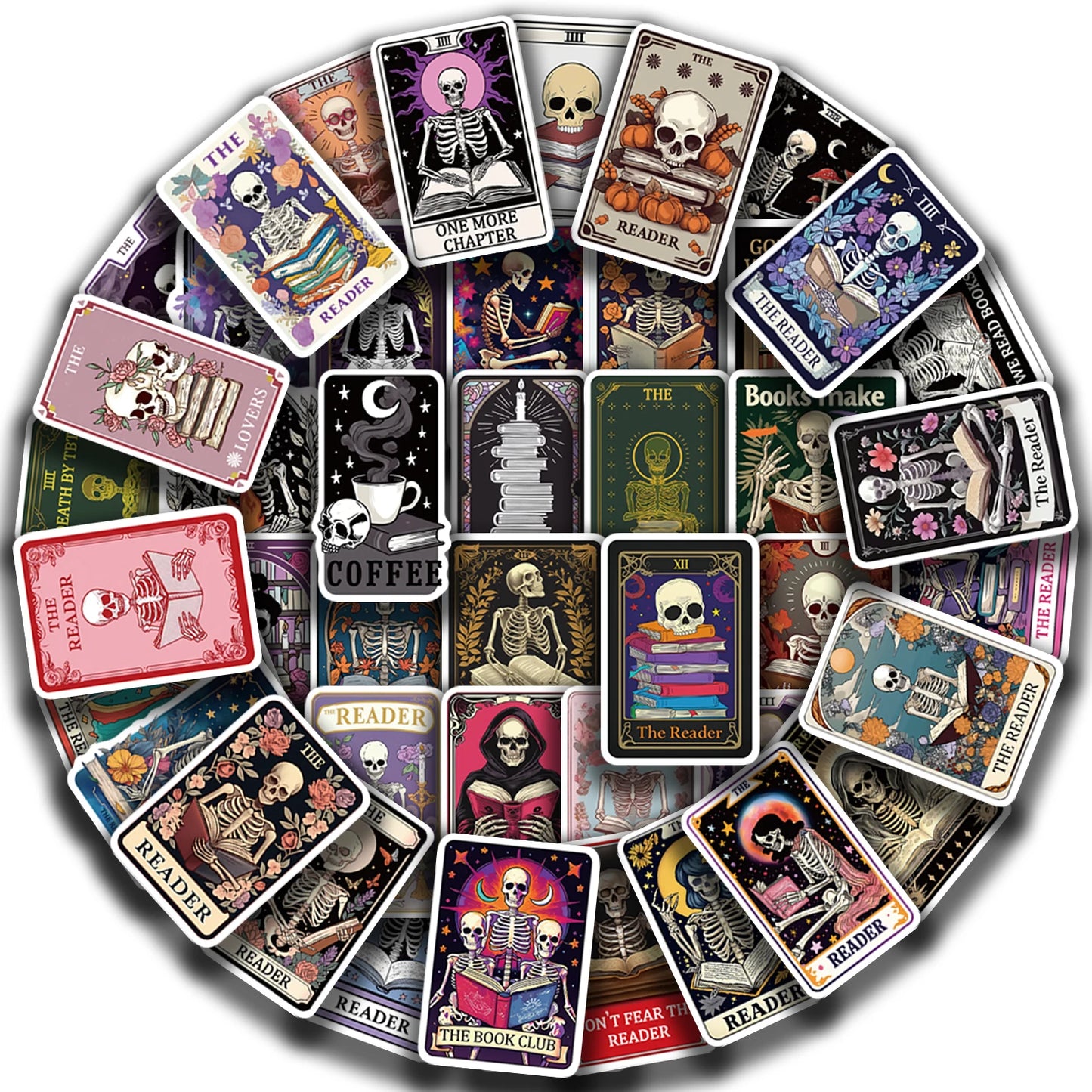 50PCS Tarot Card Stickers: Waterproof, DIY, Decorative