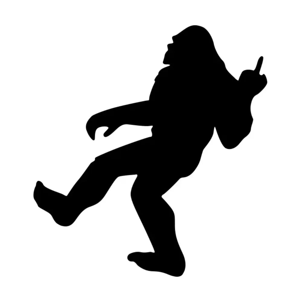 Car Stickers Funny Sasquatch Big Foot Middle Finger Waterproof Vinyl Decal Car Window Side Cars Trucks Accessories