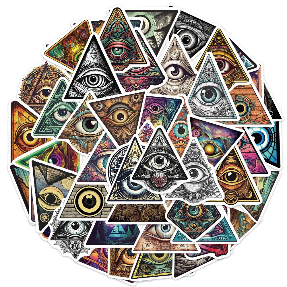 Eye of Providence Stickers 10/30/50PCS for Phone Laptop Luggage Skateboard Graffiti Kids Gift
