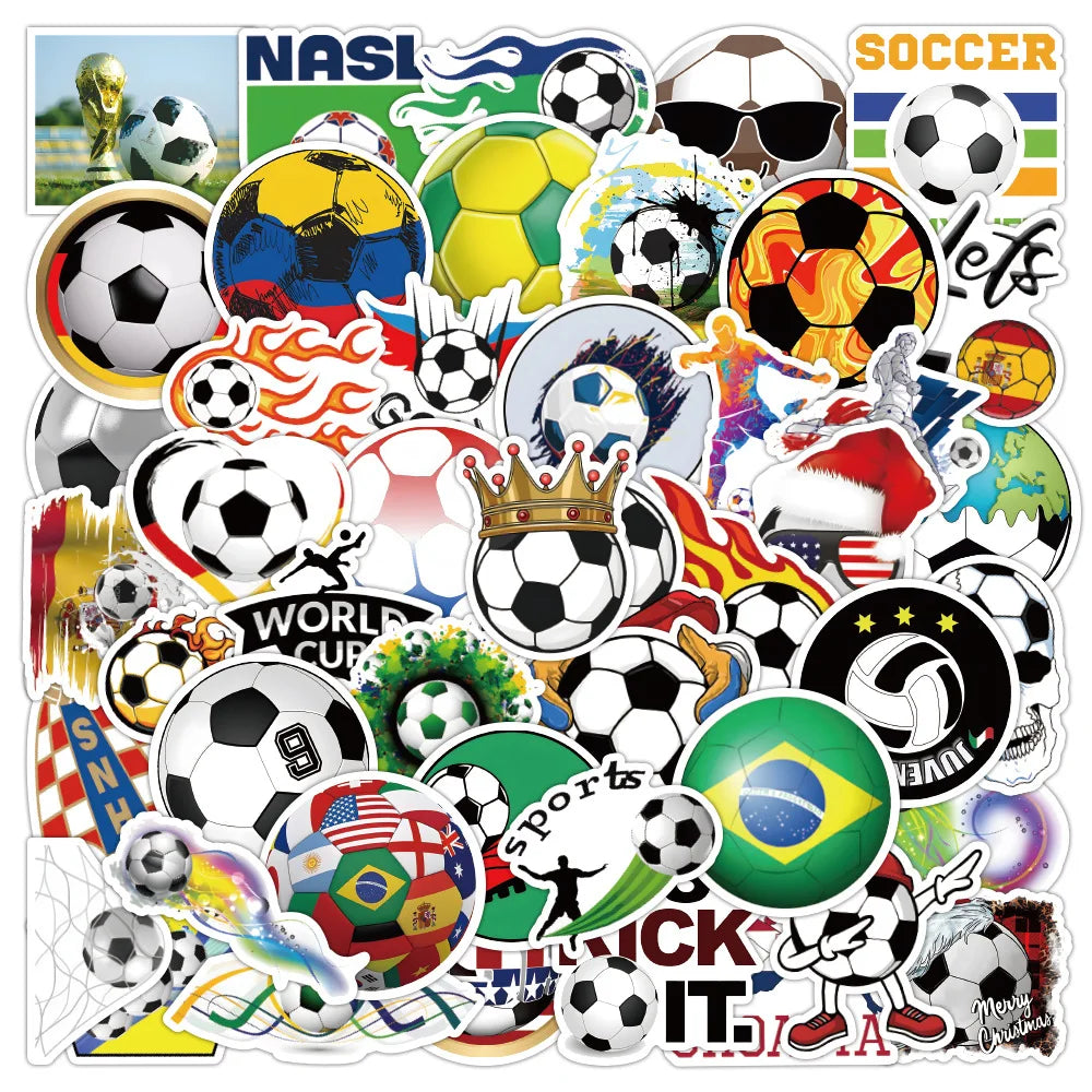 Soccer Football Stickers 10/30/50PCS for Phone Laptop Luggage Skateboard Kids Gift