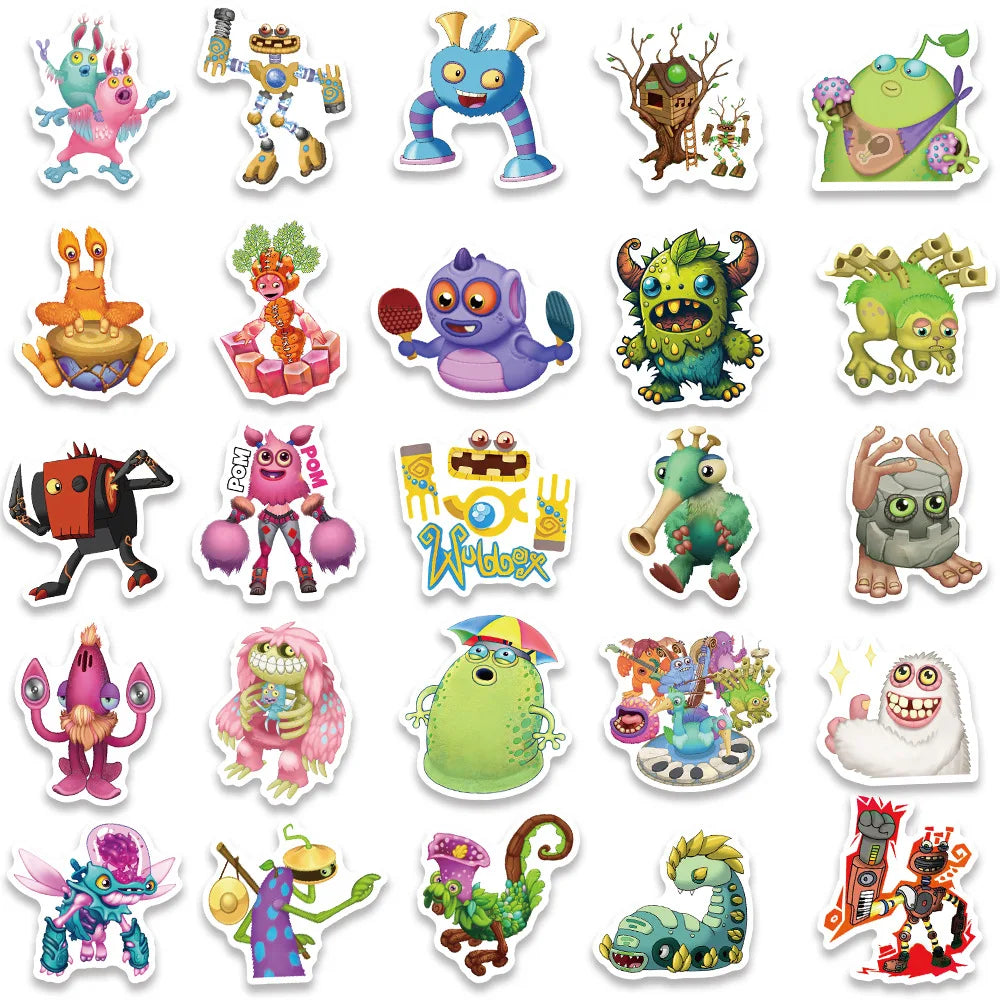 10/30/50PCS Game My Singing Monster Stickers Cartoon Decals Kids Toys Laptop Phone Luggage Skateboard Bike DIY Sticker Graffiti