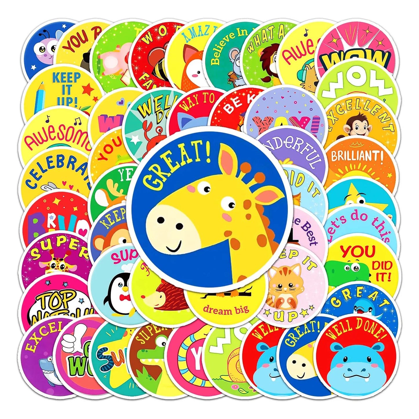 50Pcs Kids Cartoon Waterproof Vinyl Stickers for Skateboard Snowboard