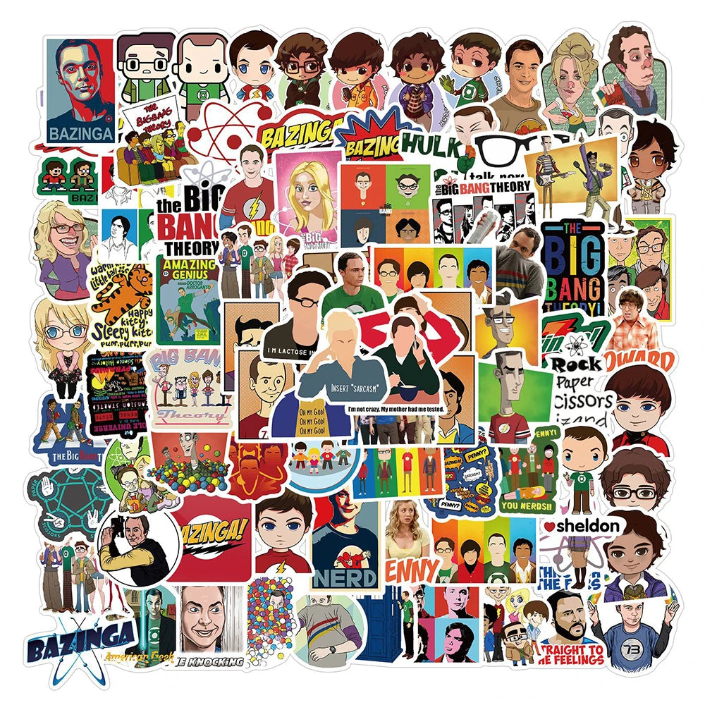 TBBT Stickers Pack for Car, Guitar, Skateboard, Laptop, Phone, Luggage, Bike, Kids