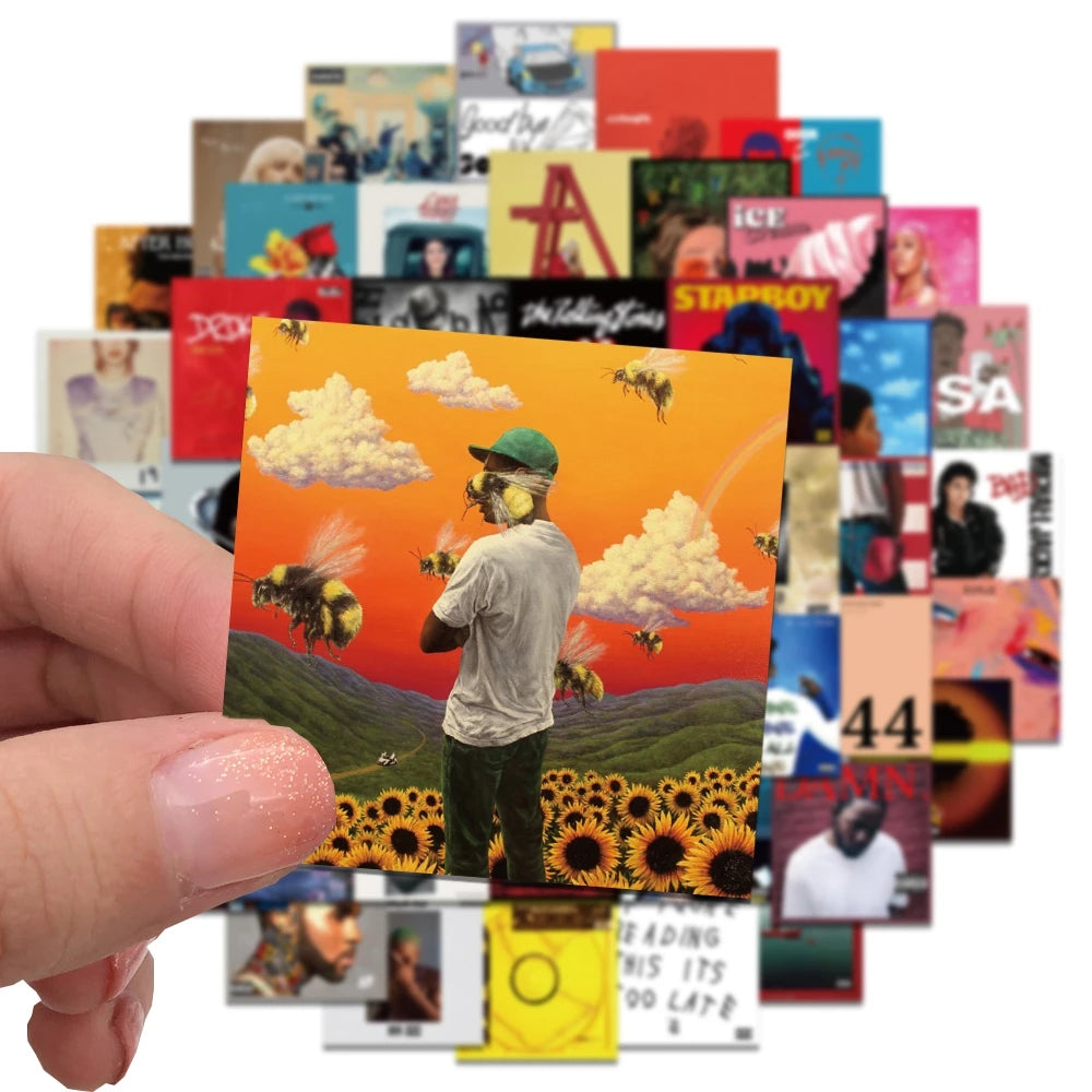 Unique Square Printed Album Cover Sticker Pack