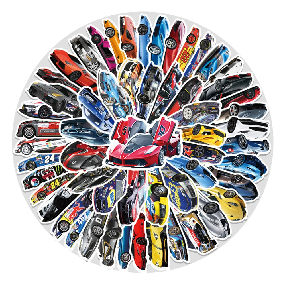 10/30/50/102PCS JDM Retrofit Racing Car Graffiti Stickers Laptop Luggage Motorcycle Fridge Car Waterproof Cool Sticker Kids Toy