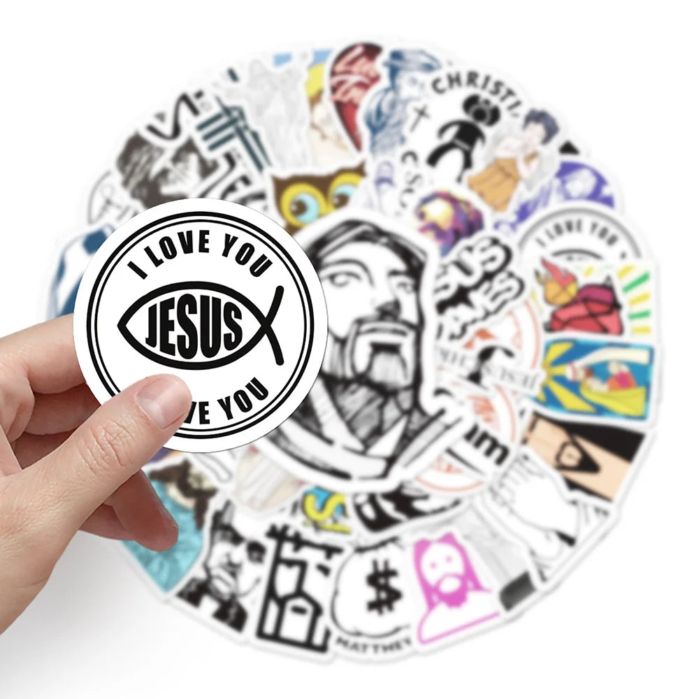 10/30/50pcs Christians Religion Jesus Graffiti Stickers Cartoon Decals Laptop Notebook Scrapbook Wall Decoration Sticker Kid Toy