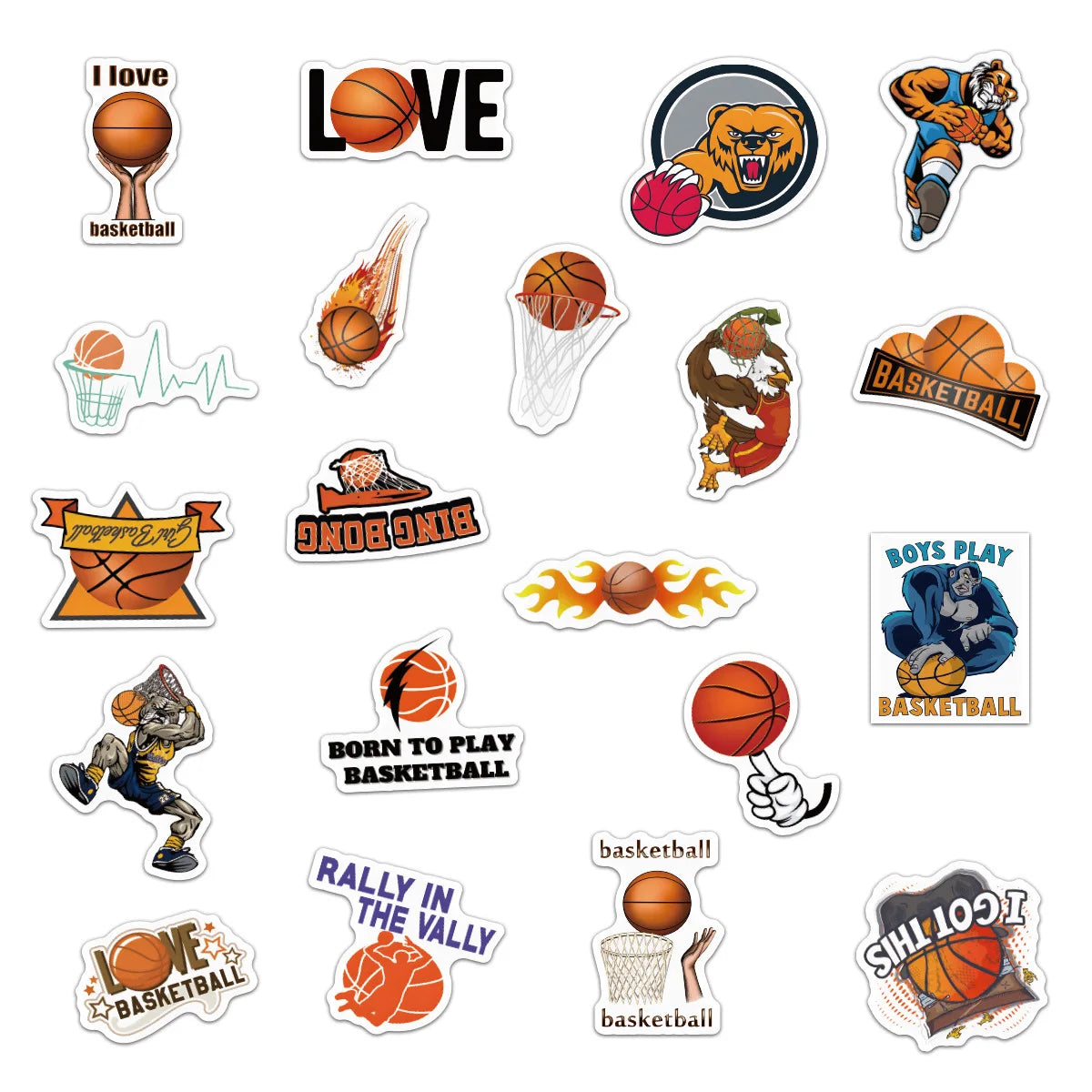 10/30/50pcs Love Basketball Cartoon Graffiti Stickers Sports Creative Scrapbook Diy Phone Laptop Helmet Decal Decor Sticker
