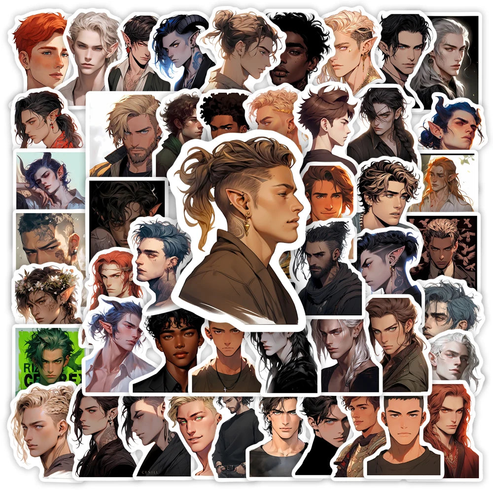 Cute Handsome Man Stickers Male Elf Pointy Ears DIY Gift Toys Decal for Scrapbook Decorative Phone Bottles Luggage Waterproof