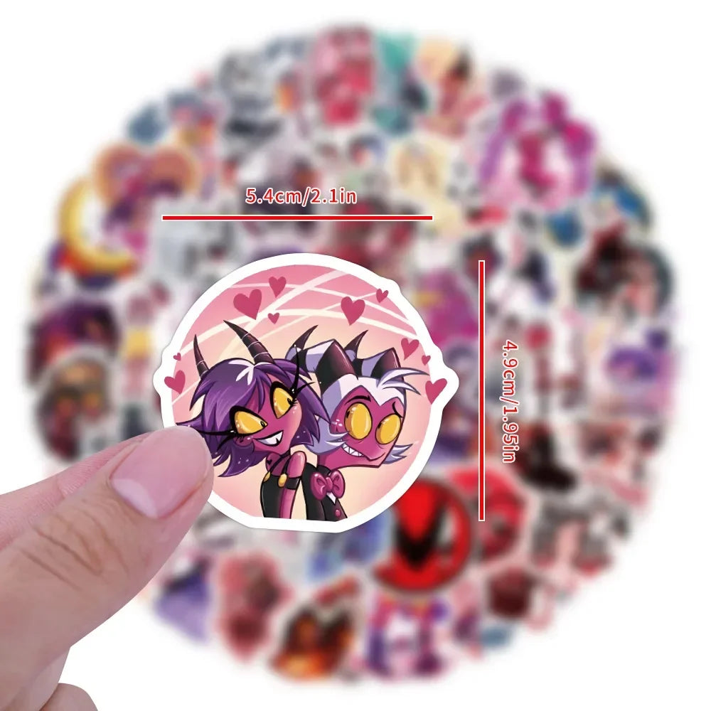 60/120Pcs Helluva Boss Cartoon Sticker Packs