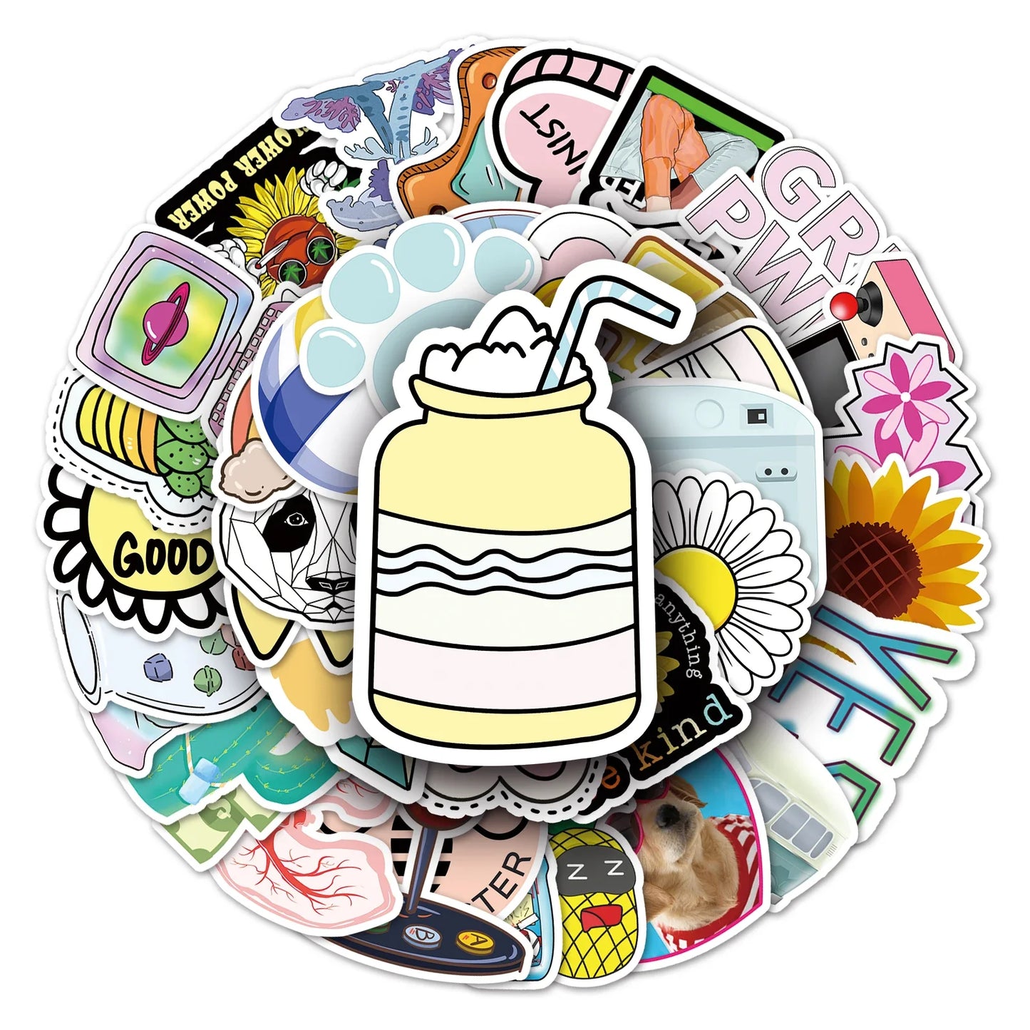 50Pcs Cartoon Waterproof Vinyl Stickers for Skateboard Snowboard