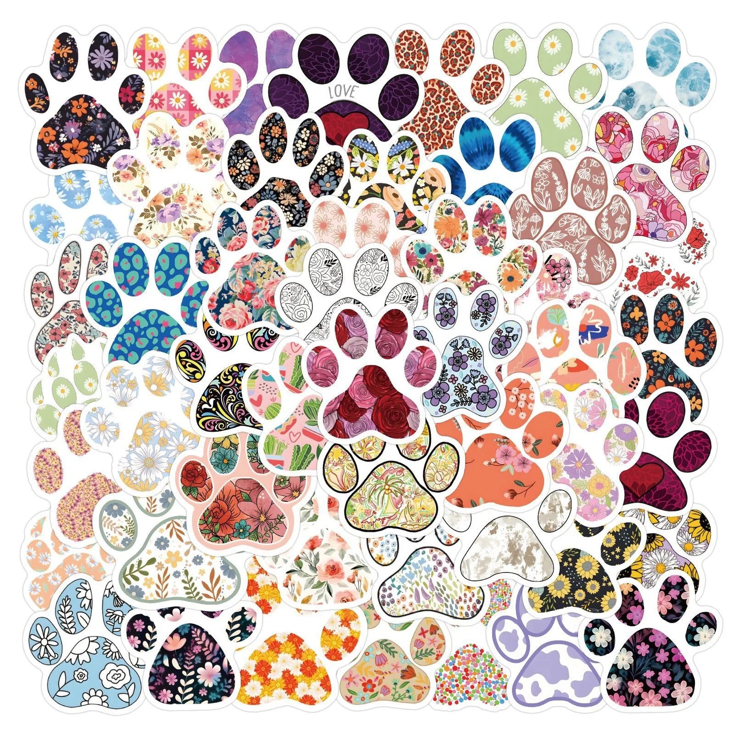 Animal Paw Flower Stickers for DIY Scrapbooking Decor Phone Laptop Guitar Skateboard
