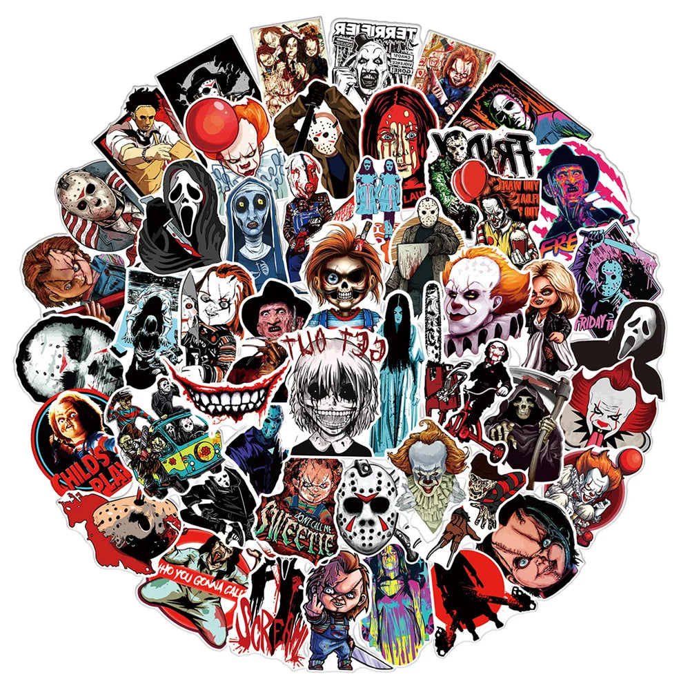 Horror Thriller Movie Sticker Collection for Suitcase Laptop Scooter Wholesale
