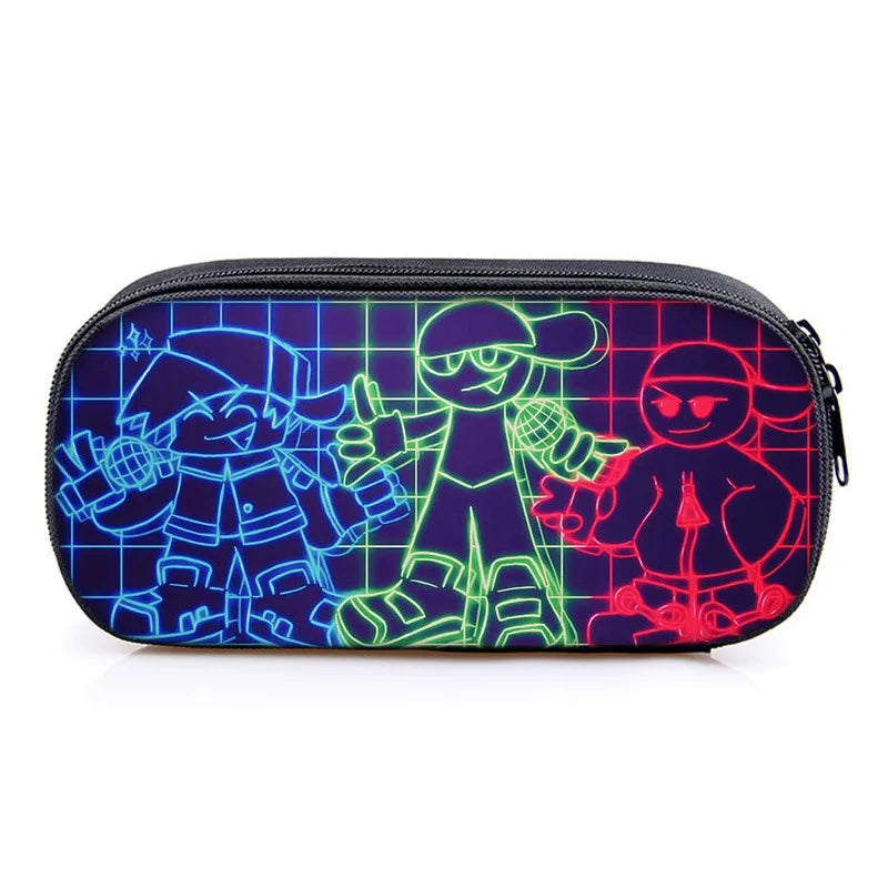Children Friday Night Funkin Pencil Box Boys Girls Kids Anime Pencil Case Students Cartoon Pen Bags Teenagers Stationery Bags