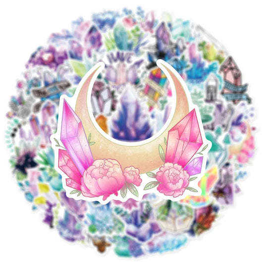 Boho Crystal Stickers for Laptop, Luggage, Skateboard - 10/30/50PCS Fun Decals for Kids