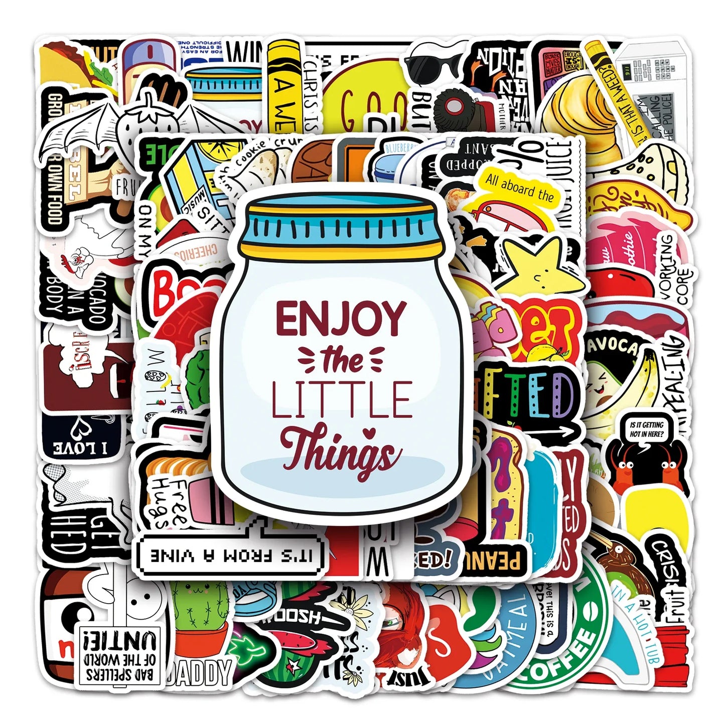 50Pcs Cartoon Waterproof Vinyl Stickers for Skateboard Snowboard