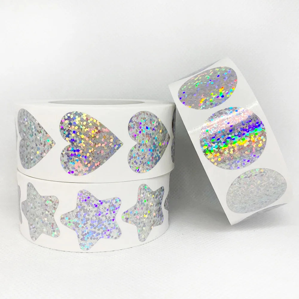 100-500pcs heart shape Valentine's Day stickers Heart Thank You adhesive label Birthday Party Handmade Decoration stickers