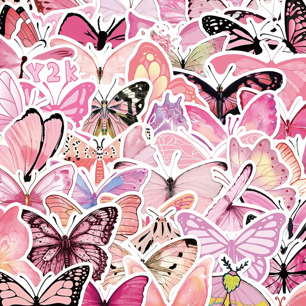 Cartoon Animal Butterfly Stickers for Phone Laptop Luggage Skateboard Kids Gift
