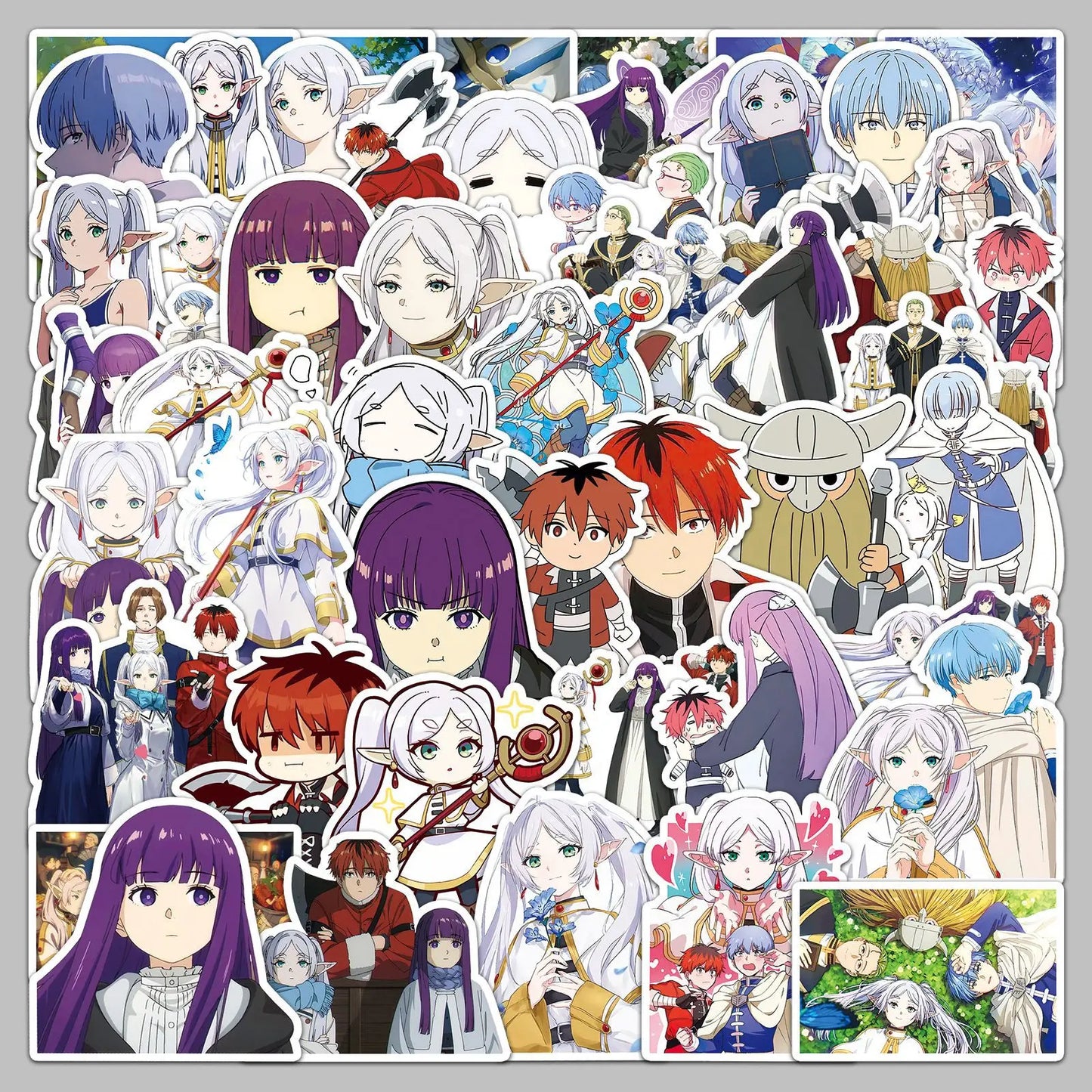 50pcs Cartoon Frieren Stickers for Helmet, Wall, Desktop Decoration