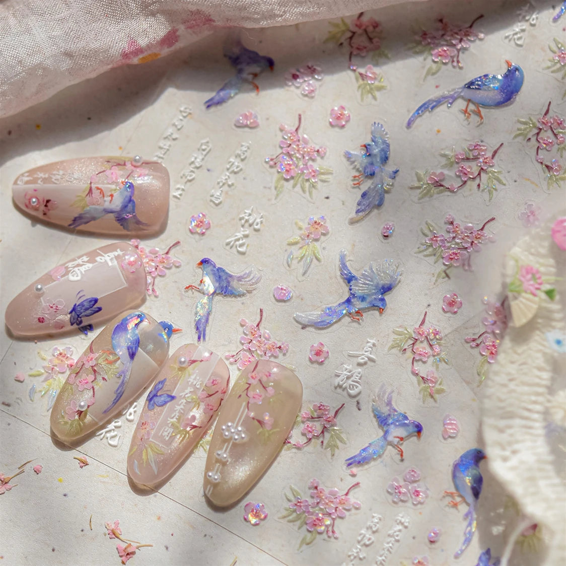 3D Butterfly Bird Nail Art Stickers Decals