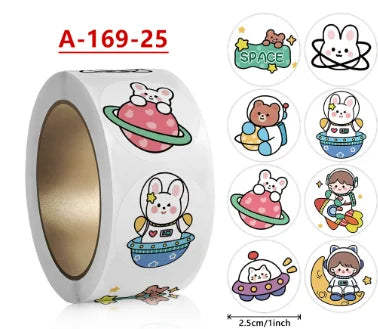 500pcs /rolls Kids lnspirational Stickers Cute Animal Stickers Reward Stickers Kids Stickers Wholesale self-adhesive Labels