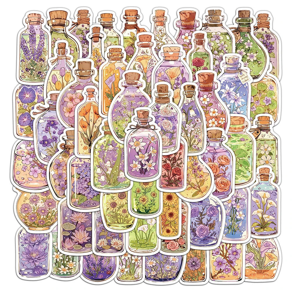 Cute Aesthetic Flower Stickers for Laptop, Phone, Suitcase, Kids Toys (10/30/50PCS)