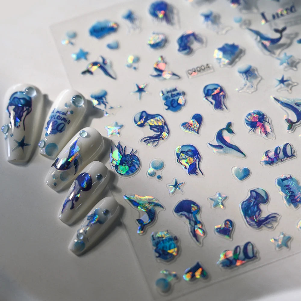Sea Shell 3D Nail Sticker Ocean Beach Starfish Decor