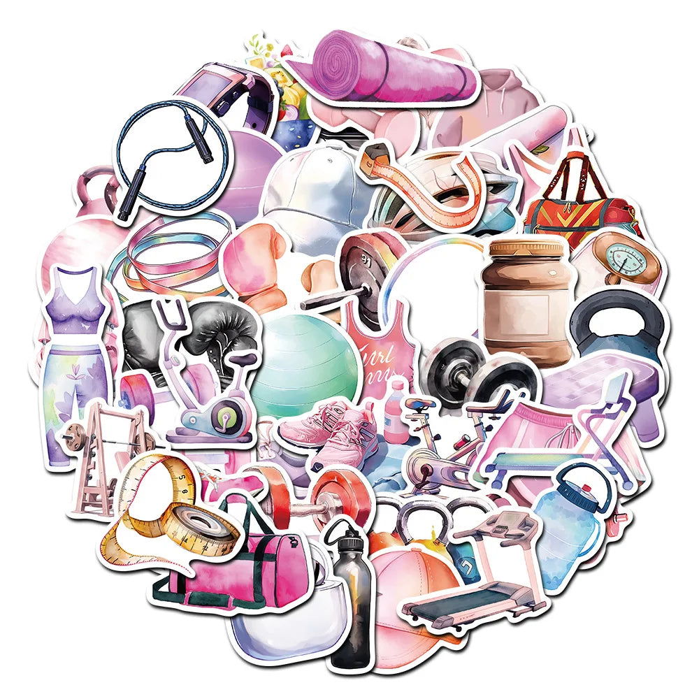Fitness Equipment Graffiti Stickers Decal Pack