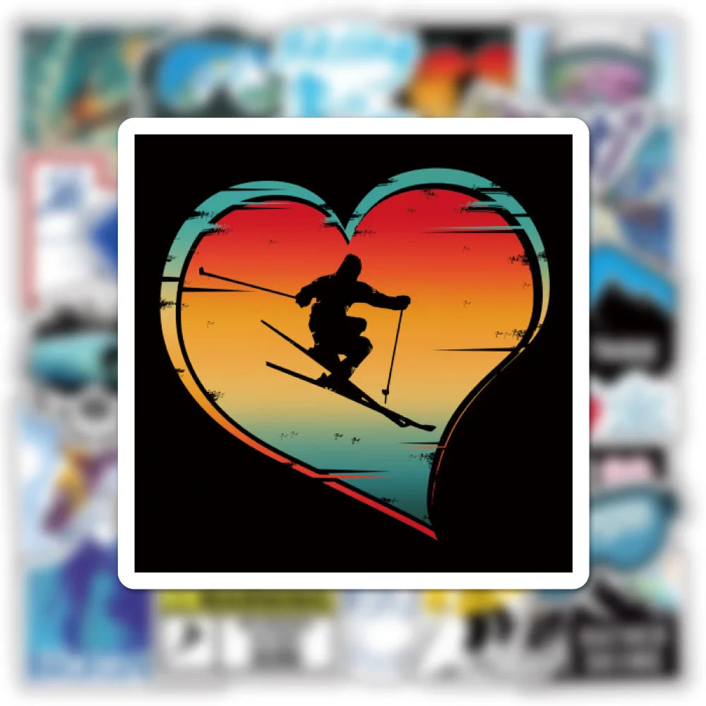 Ski Stickers: Snowboard, Helmet, Laptop, Waterproof Decals